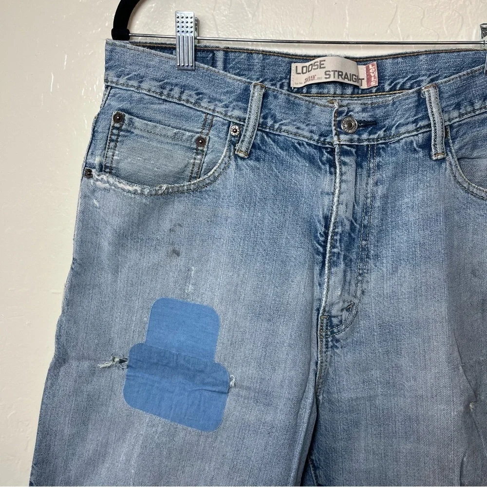 Levi’s 569 Loose Straight Baggy Thrashed Shorts Size 34